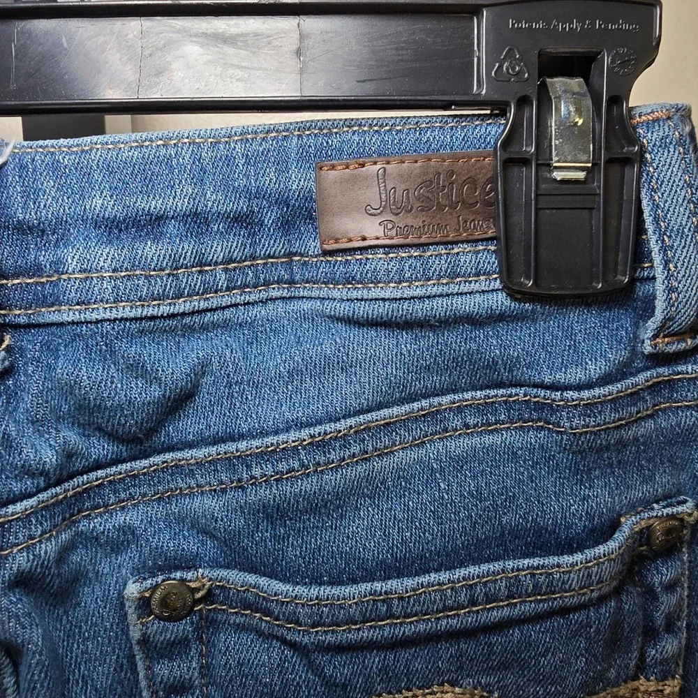 Justice Premium Girls Blue Denim Straight Leg Jeans Medium Wash Size 8R